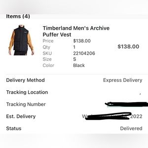 Brand New Timberland Outdoor Vest. Size Small never worn. Worth $140 plus tax.